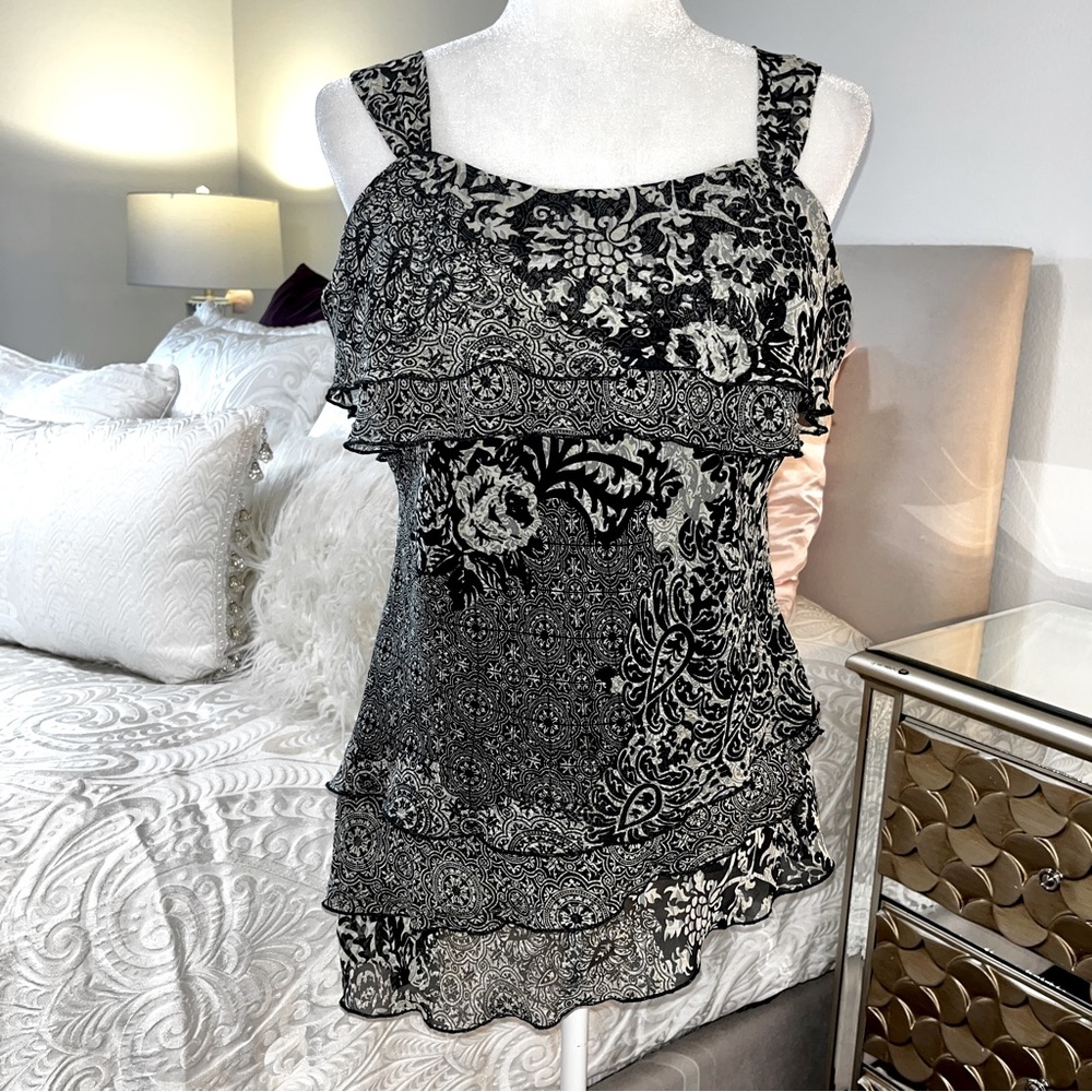 Separates by New York City Design Co layered asymmetrical bias cut top. Large.